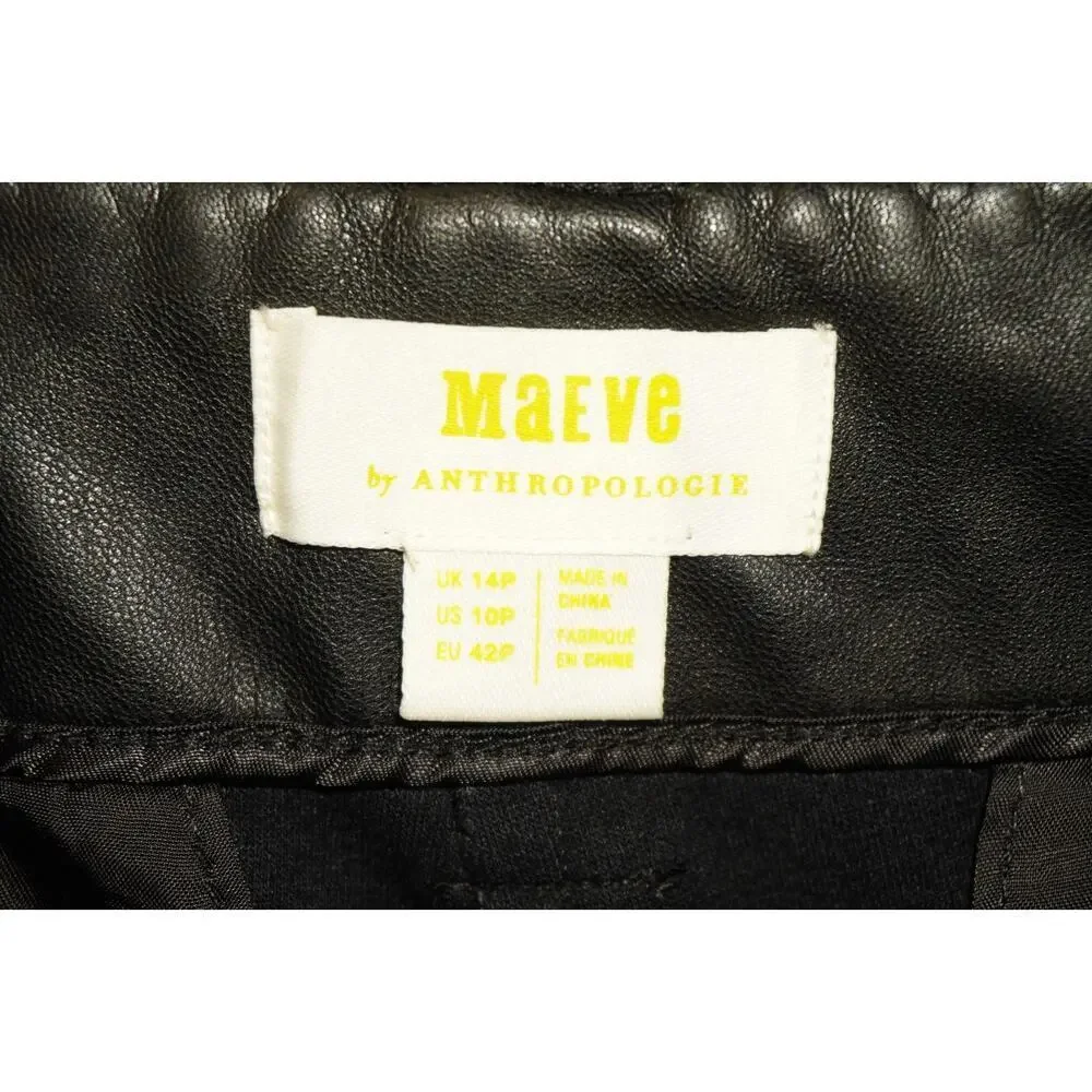 Maeve by Anthropologie Faux Leather Wide-Leg Pants – Size 10P (Petite) - Picture 3 of 8